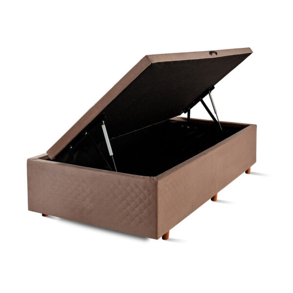 CAMA BOX BAU SOLTEIRO 88 SUEDE CRISTALFLEX MARROM