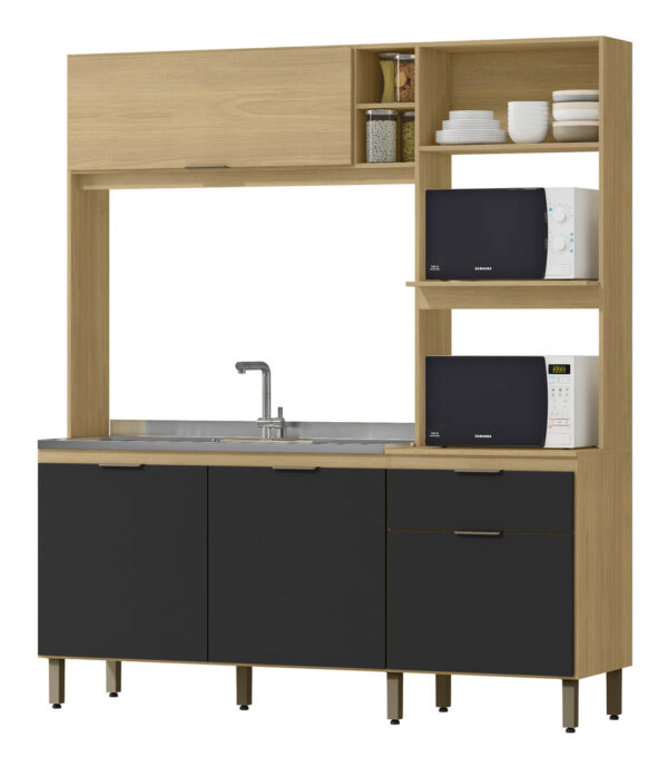 COZINHA COMPACTA CLOE 1,84CM FREIJO/NERO