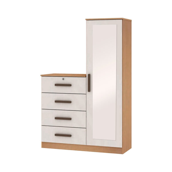 COMODA AURORA 0645 FREIJO/LACA COM ESPELHO