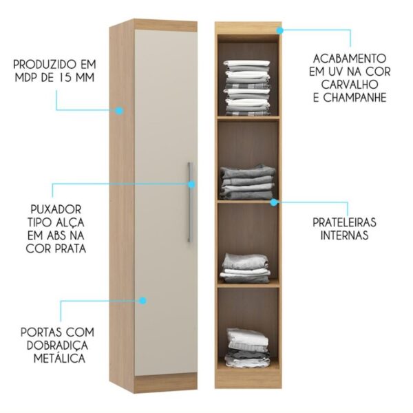 QUARTO SELENE MODULO ROUPEIRO 1P 6004 CDK/CHA - Image 2