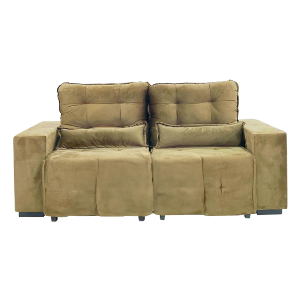 SOFA BERLIM 2,10CM (VELUDO MARROM)