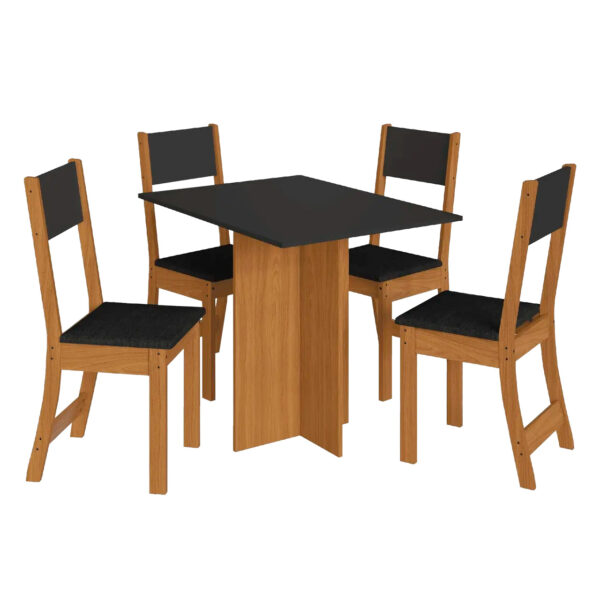 CONJUNTO TALITA MESA + 4CADEIRA FREIJO/CHUMBO