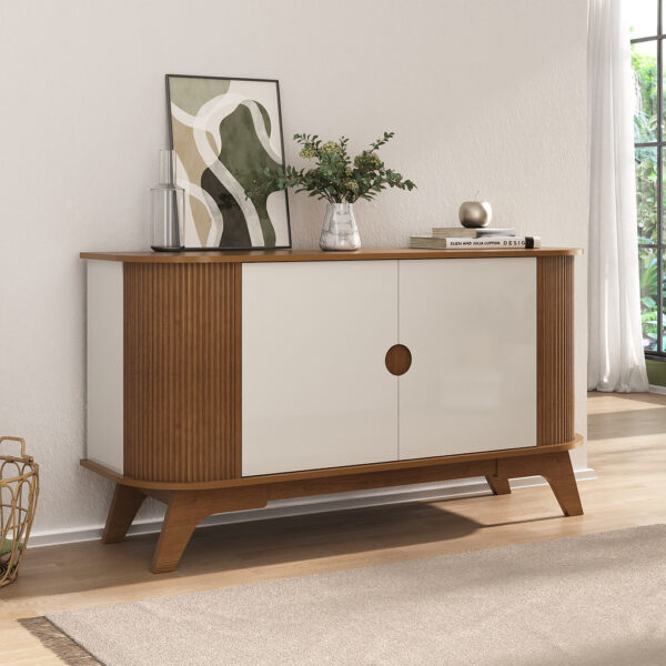 APARADOR BUFFET VIVALDI CANELADO CINAMOMO/ OFF WHITE