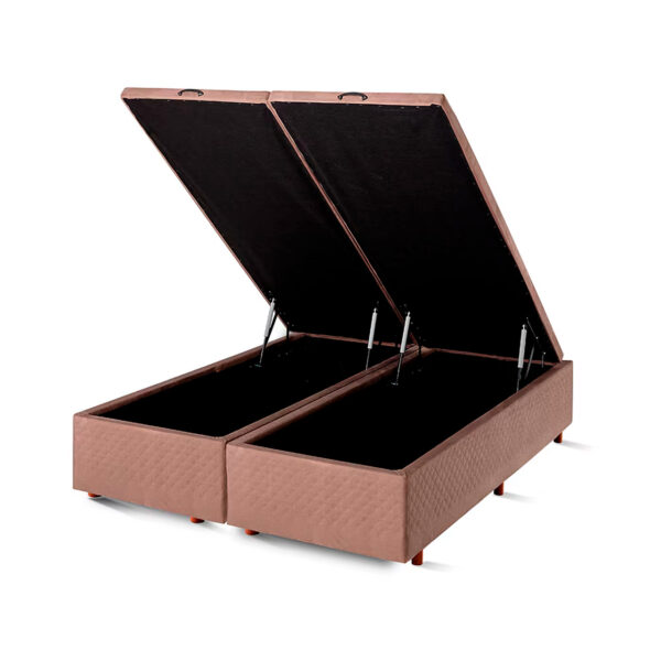 CAMA BOX BAU QUEEN BIPARTIDO CRISTALFLEX 1,58CM MARROM