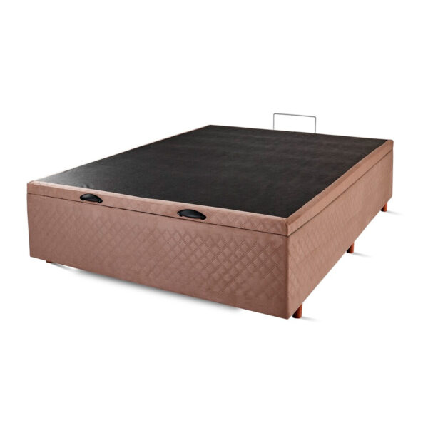 CAMA BOX BAU CASAL 1,38CM SUEDE CRISTALFLEX MARROM