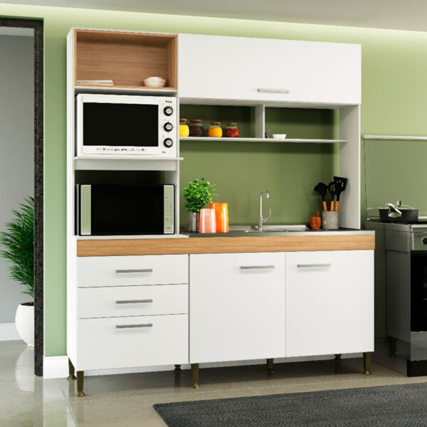 COZINHA COMPACTA ISIS MB1094 BRANCO/MEL