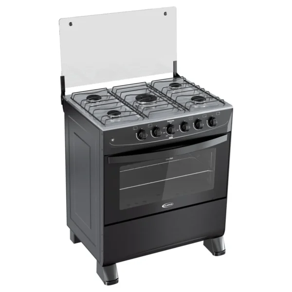 FOGAO 5 BOCAS DELICATO PLUS GLASS PRETO FOSCO