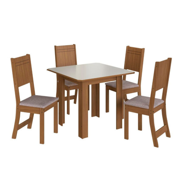 MESA LISBOA P/4 CD 90X90CM 10050.1 FREIJO/OFF WHITE