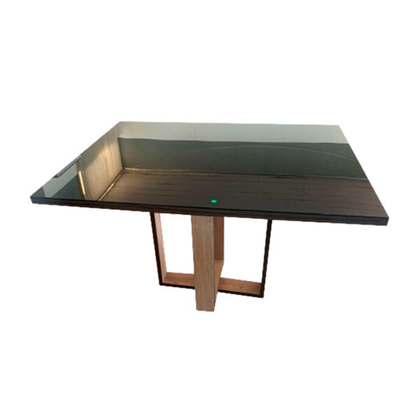 MESA PARIS P/6 CD 1.20X0.90CM FREIJO VIDRO PRETO