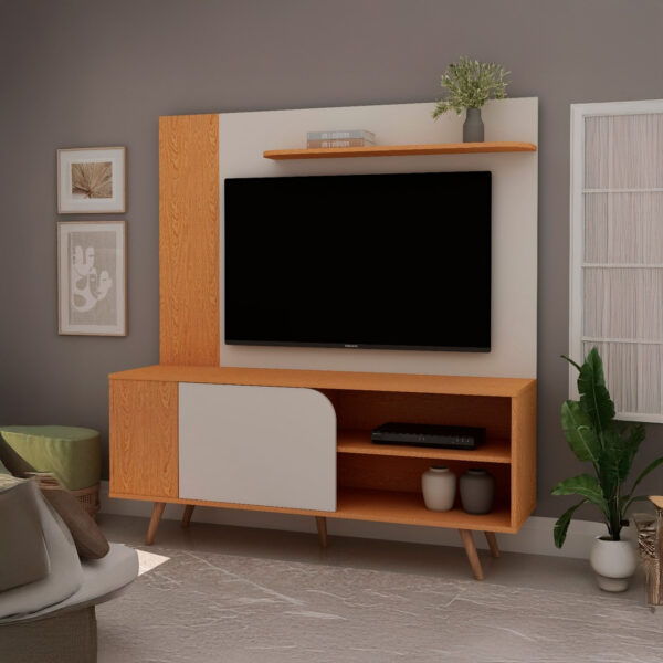 RACK E PAINEL FLORIDA 1,40CM 0585 CINAMOMO/OFF WHITE
