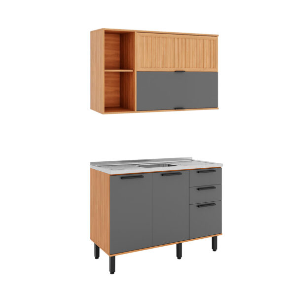 COZINHA MODULADA CASTANHA 2 PEÇAS