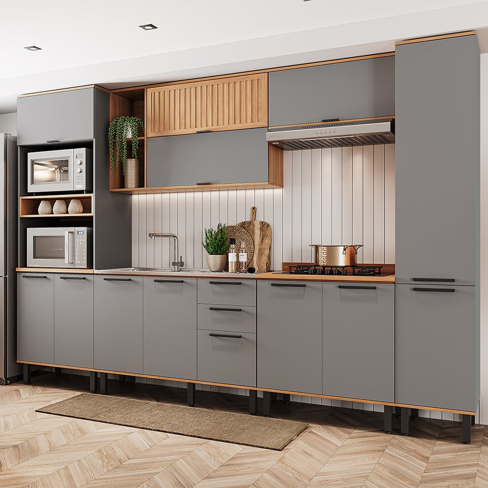 COZINHA MODULADA CASTANHA 6 PEÇAS